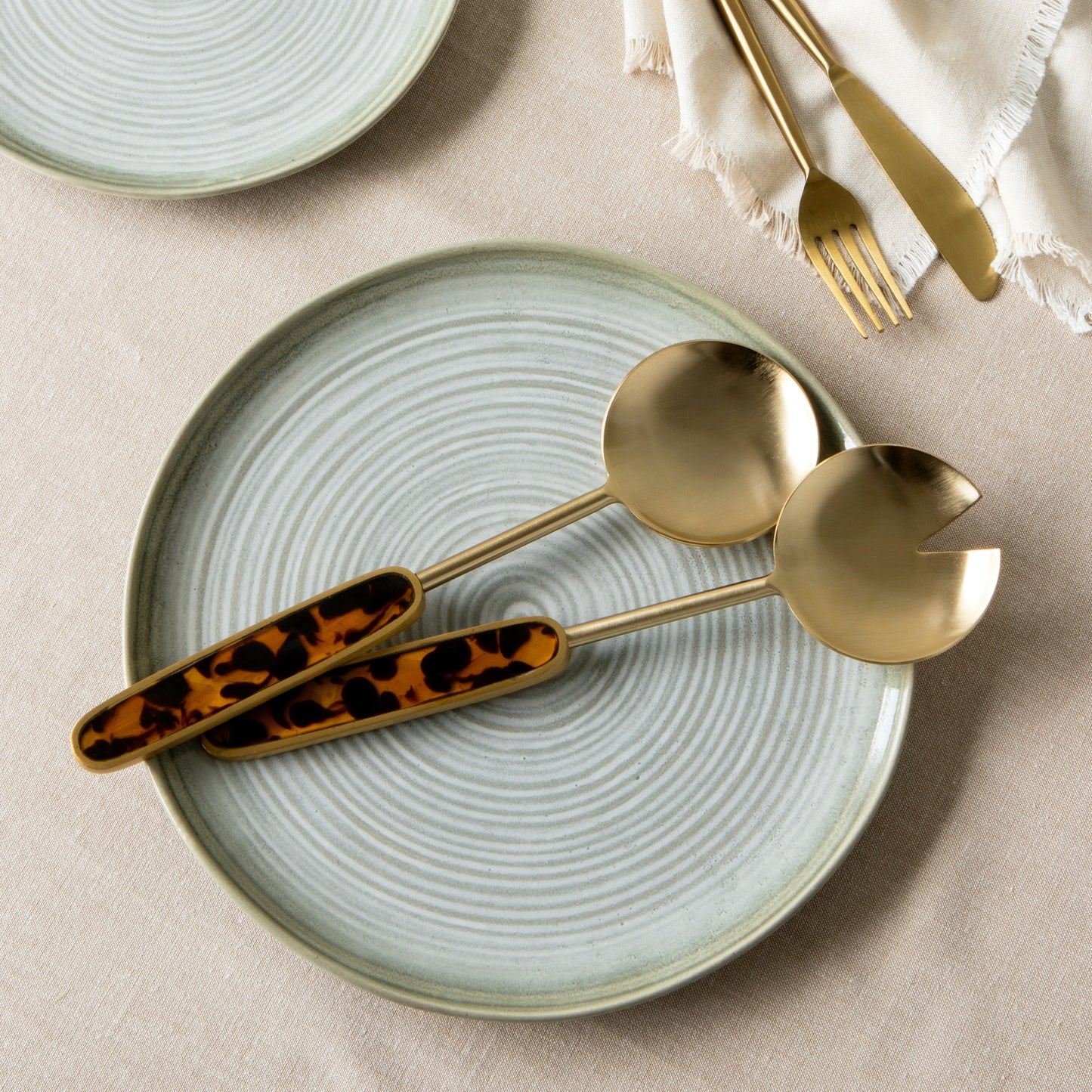 Tortoiseshell Salad Servers Set of 2