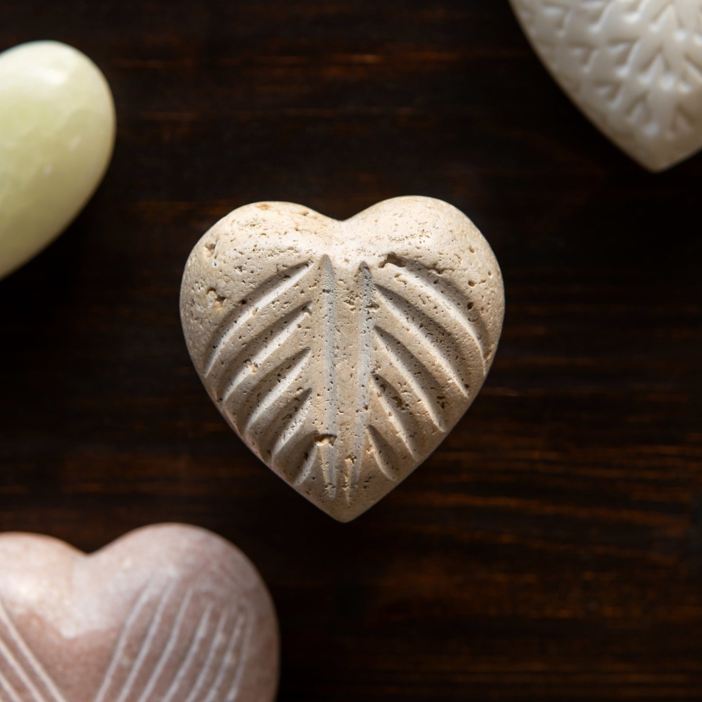 Beige Marble Heart Medium