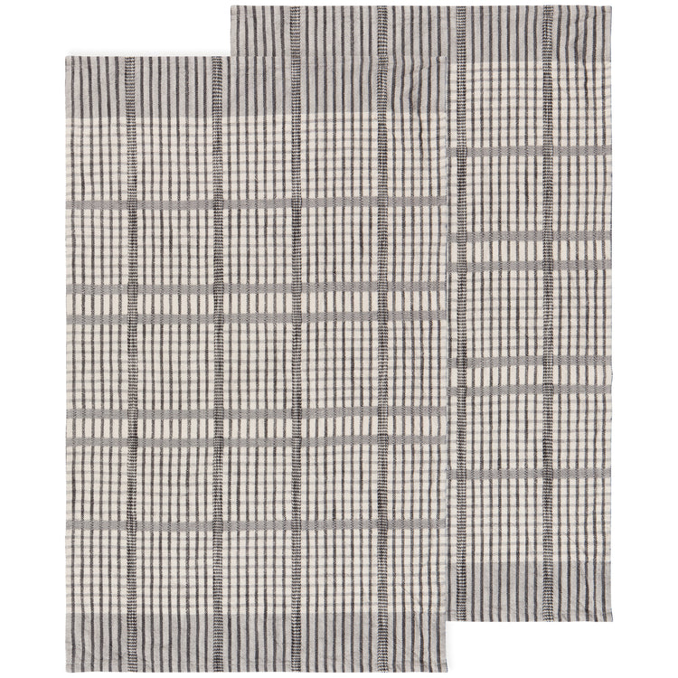 Pewter Finley Check Dishtowels Set of 2