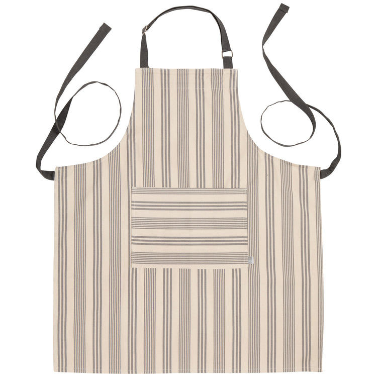 Pencil Stripe Gray Chef Apron