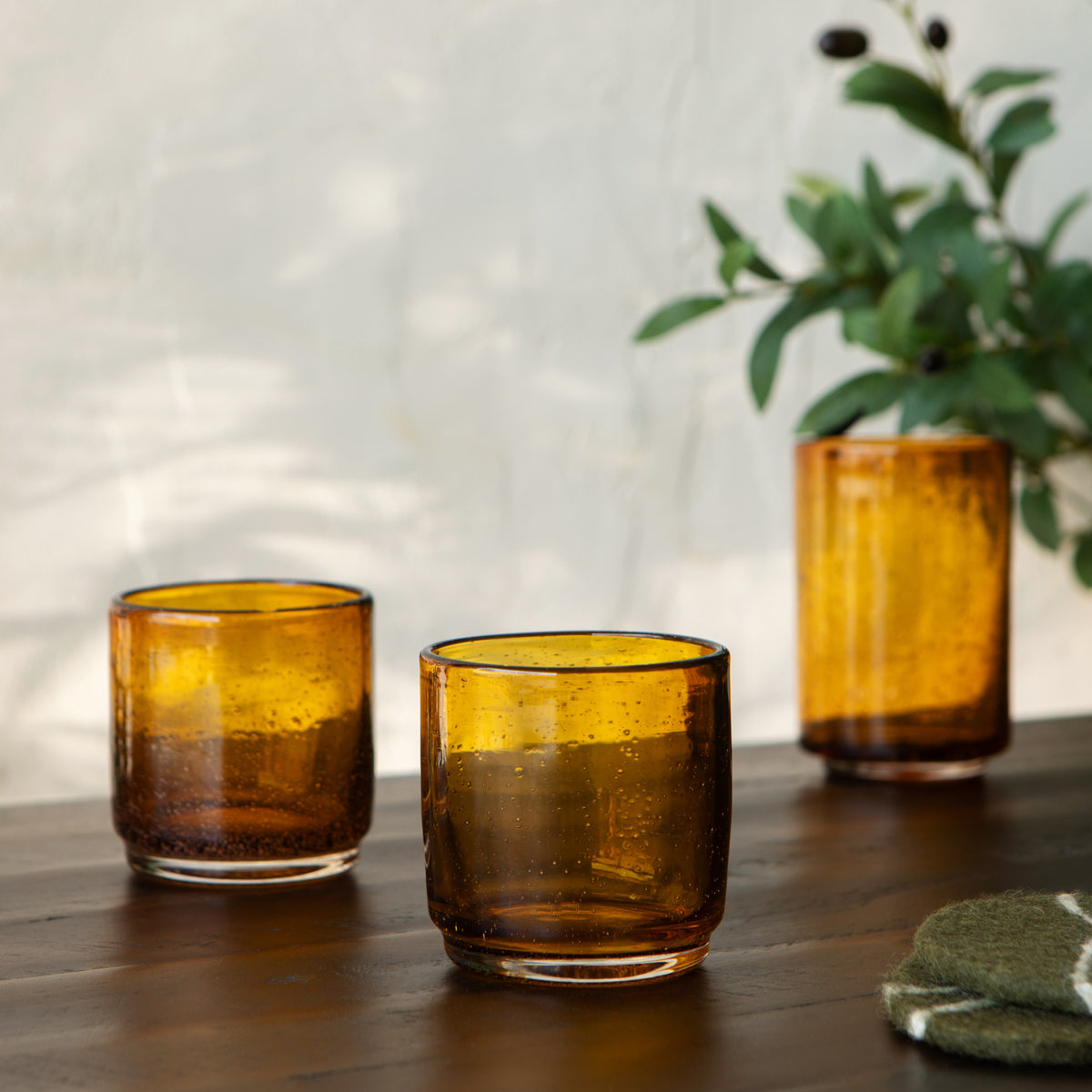 Bubbled Glass 12 oz - Amber