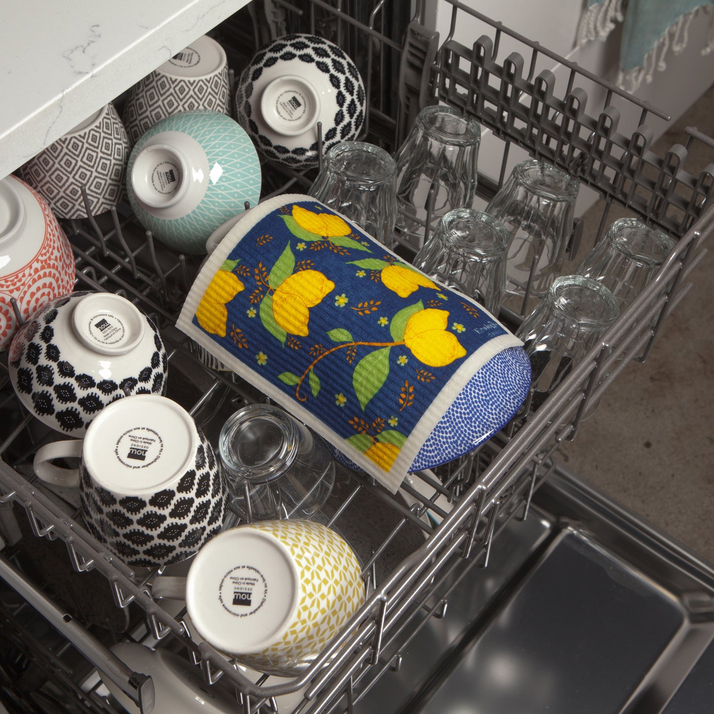 Provencal Lemons Swedish Dishcloth