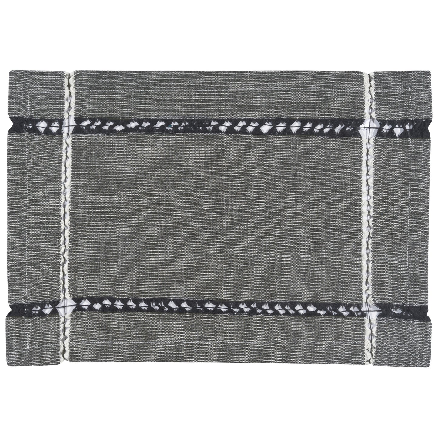 Tangier Knotted Black Placemat 13 x 19 inch
