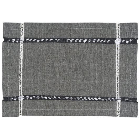 Tangier Knotted Black Placemat 13 x 19 inch