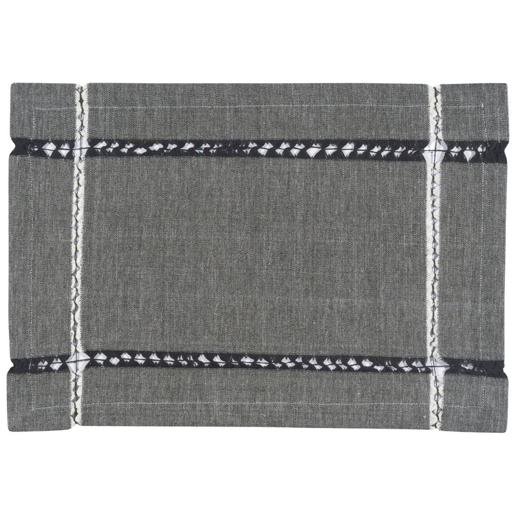 Tangier Knotted Black Placemat 13 x 19 inch
