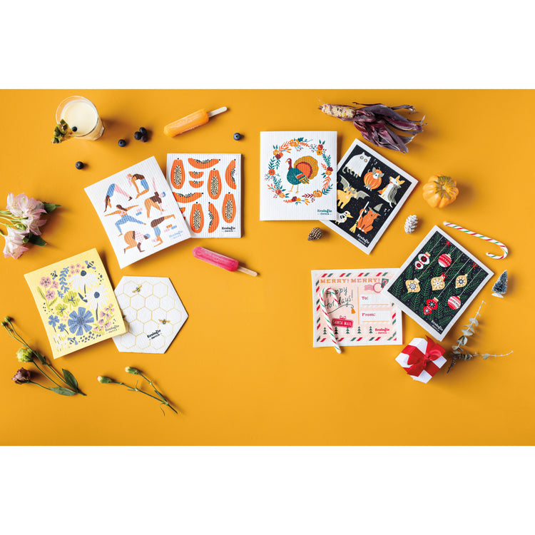 Bees And Blooms Swedish Dishcloth