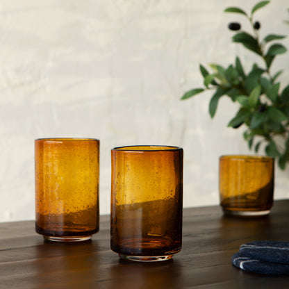 Bubbled Glass 17 oz - Amber
