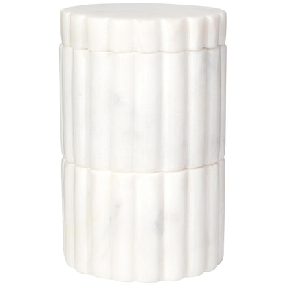 White Fluted Marble Salt Cellar