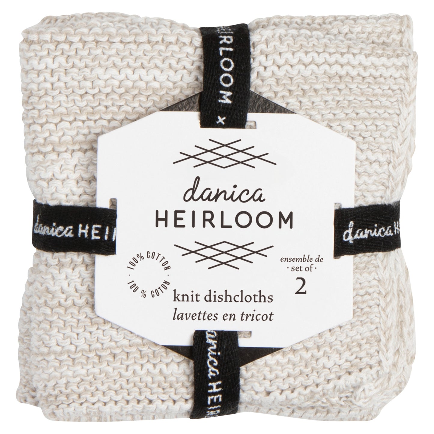 Dove Gray Knit Dishcloths Set of 2