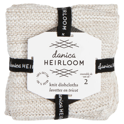Dove Gray Knit Dishcloths Set of 2