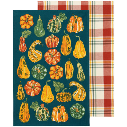 Harvest Gourds Dishtowels Set of 2