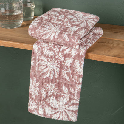 Paradise Block Print Waffle Dishtowel
