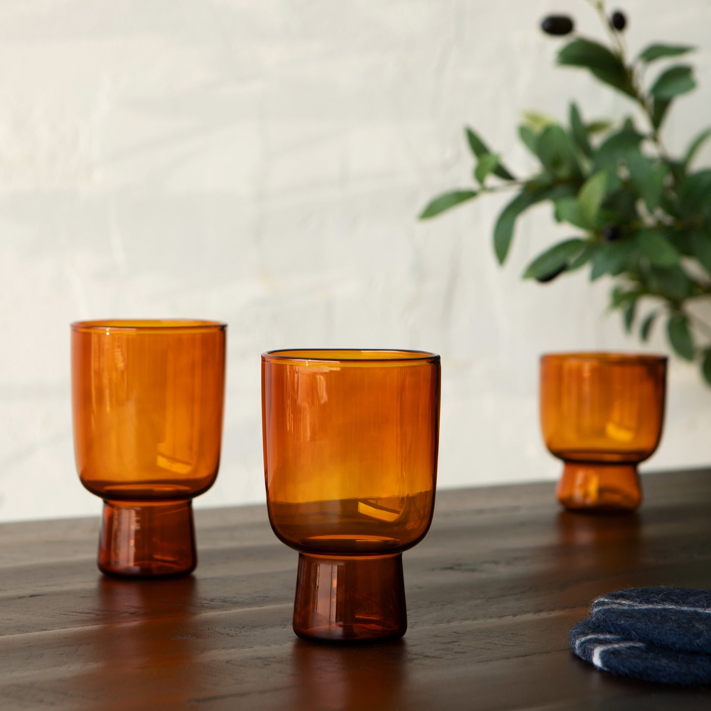 Pedestal Glass 11 oz - Amber