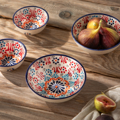 Hand-painted Turkish Bowl 5 inch - Evani White