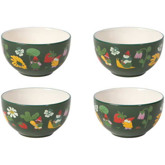 Gnome Grown  Bowls Set of 4 Assorted
