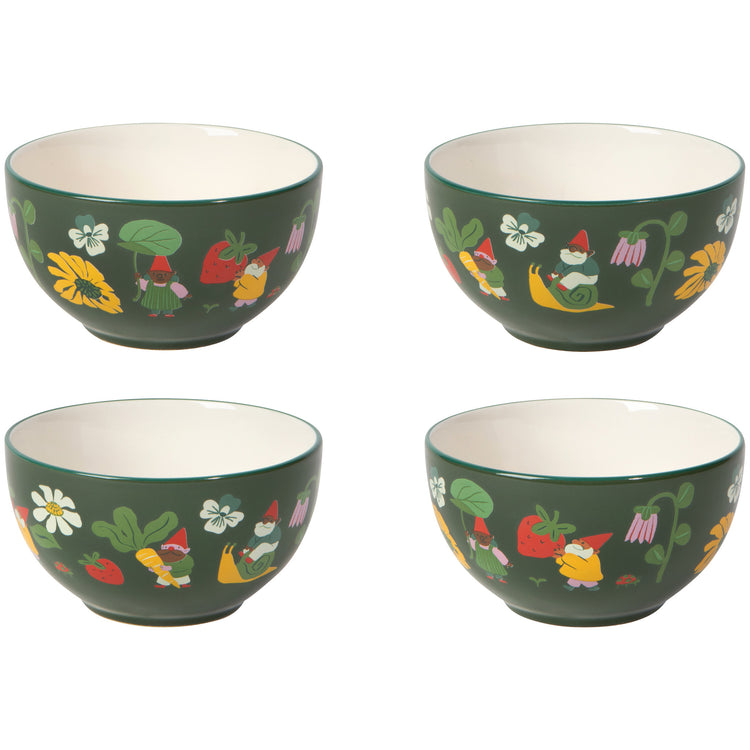 Gnome Grown  Bowls Set of 4 Assorted
