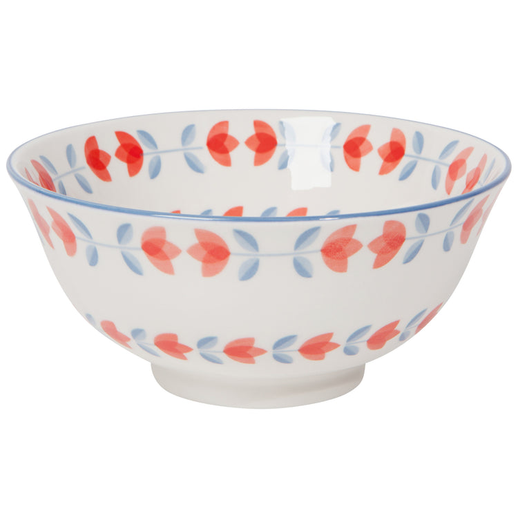 Red Tulip Stamped Bowl 6 inch