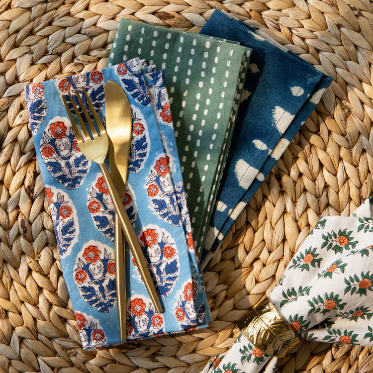 Vista Block Print Napkins Set of 4