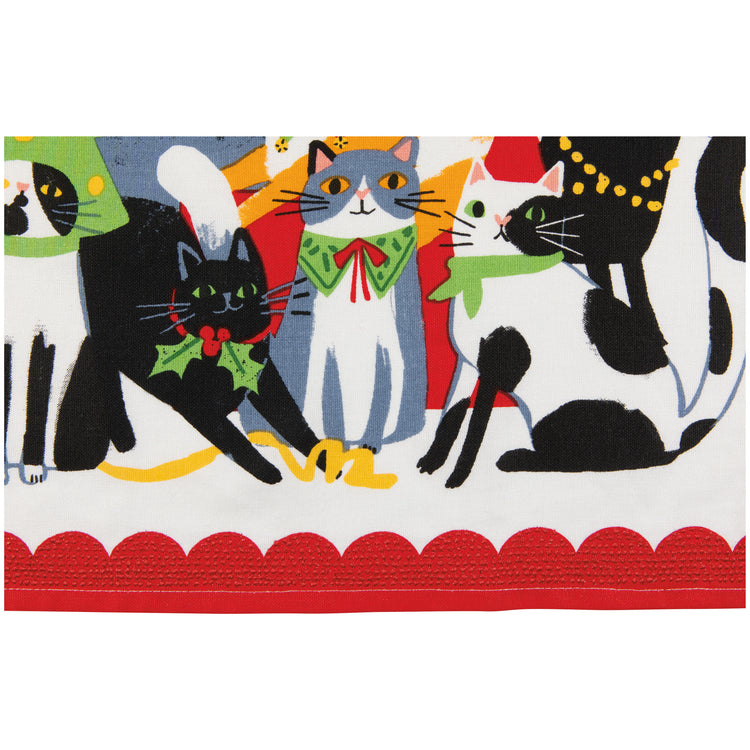 Kitty Carol Christmas Dishtowel