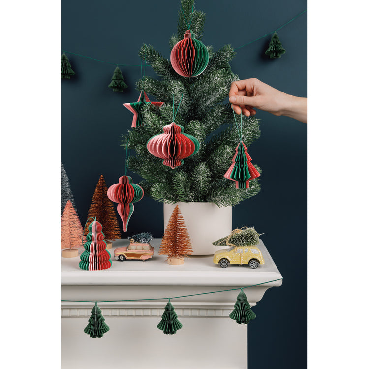 Evergreen Christmas Honeycomb Paper Garland