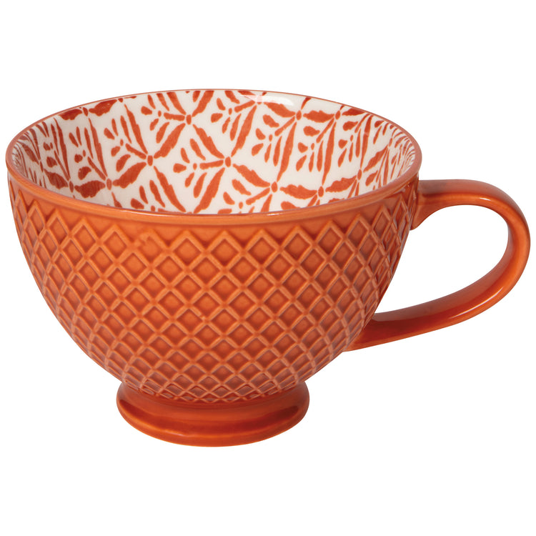 Copper Leaves Stamped Latte Mug