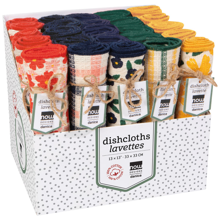 Full Bloom Dishcloth Counter Display - 25 Assorted