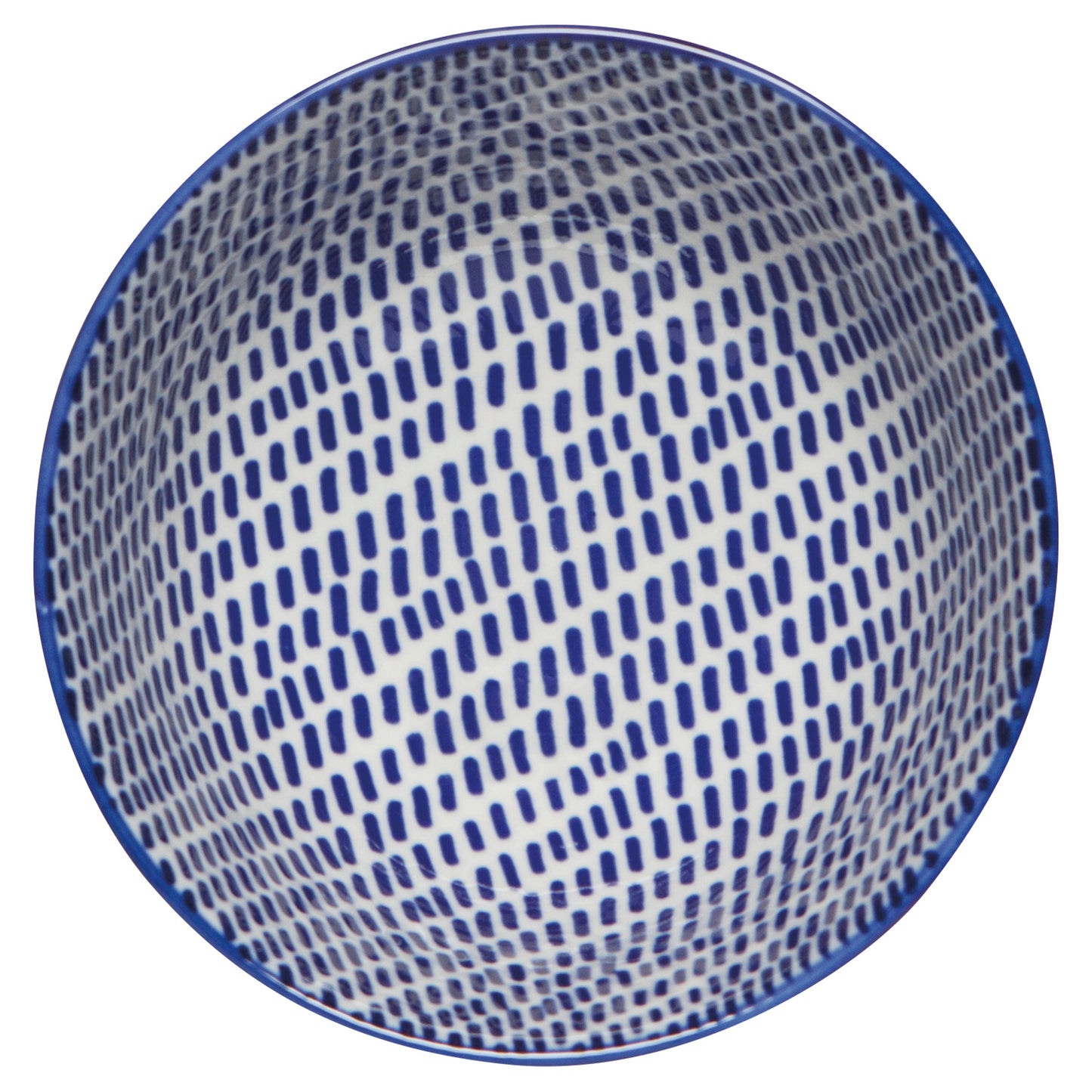 Orange Blue Blossom Stamped Bowl 4 inch