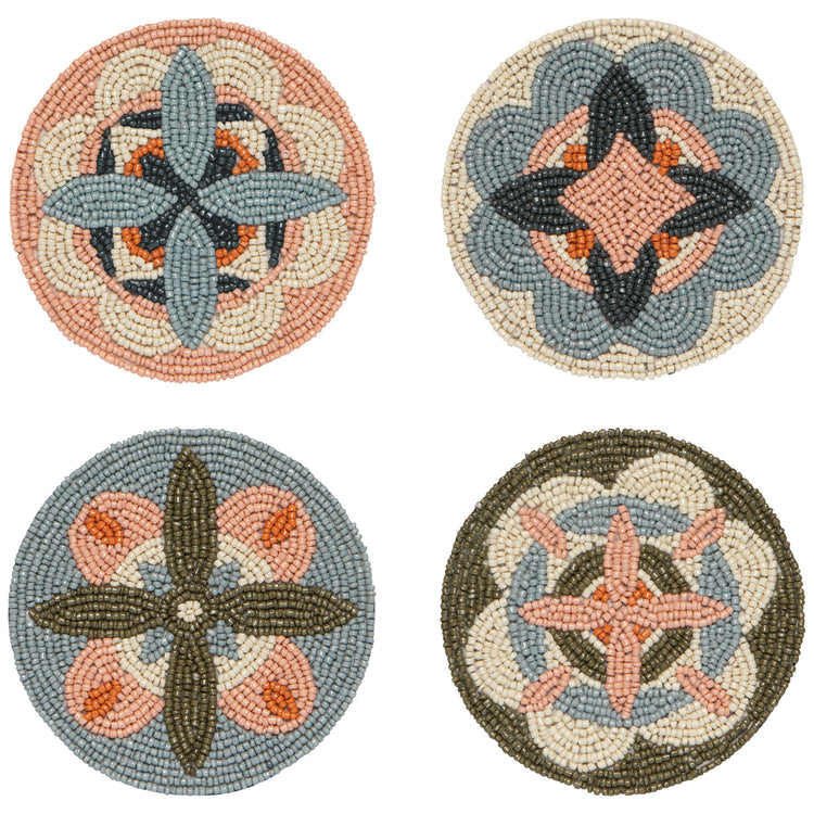 Disco Formation Beaded Coasters Set of 4