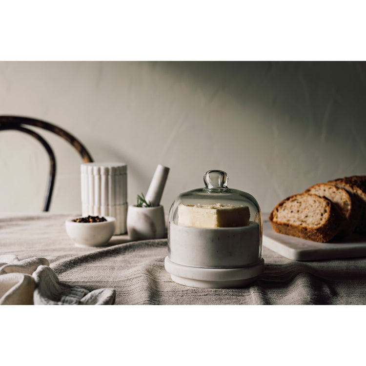 White Marble Butter Dish