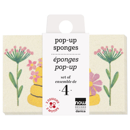 Bee Garden Pop Up Sponges Set of 4 Assorted