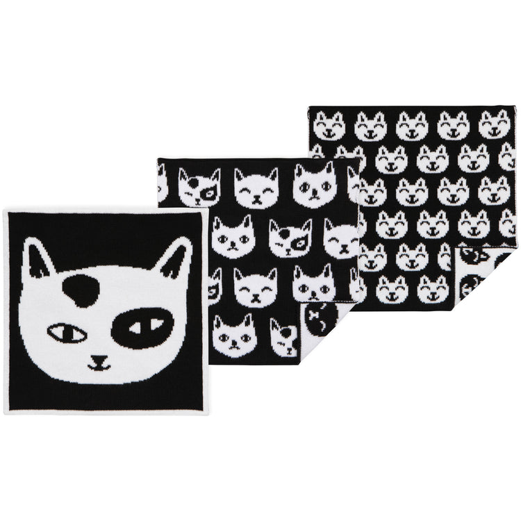 Feline Fine Knit Dishcloth Set of 3