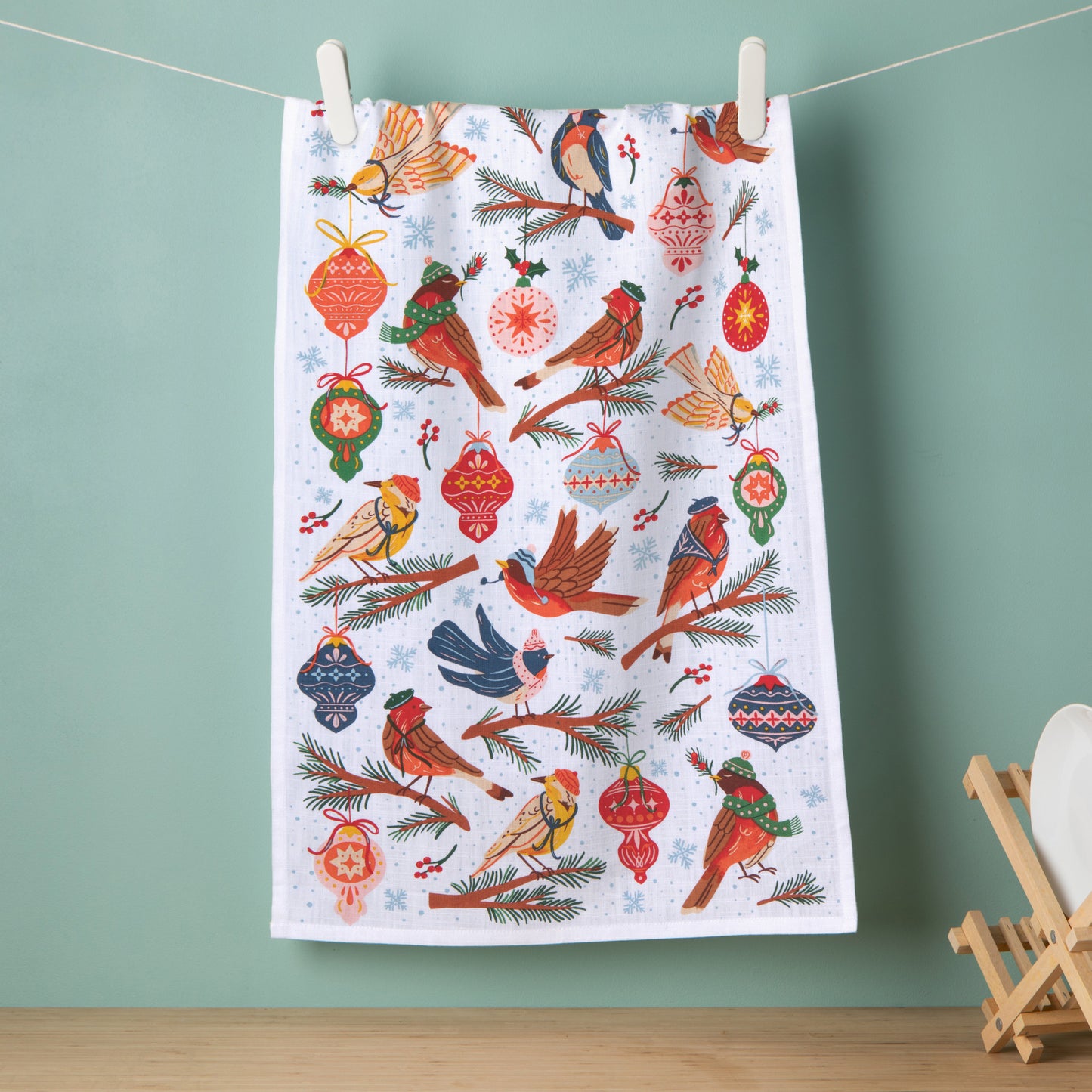Season's Tweetings Christmas Dishtowel