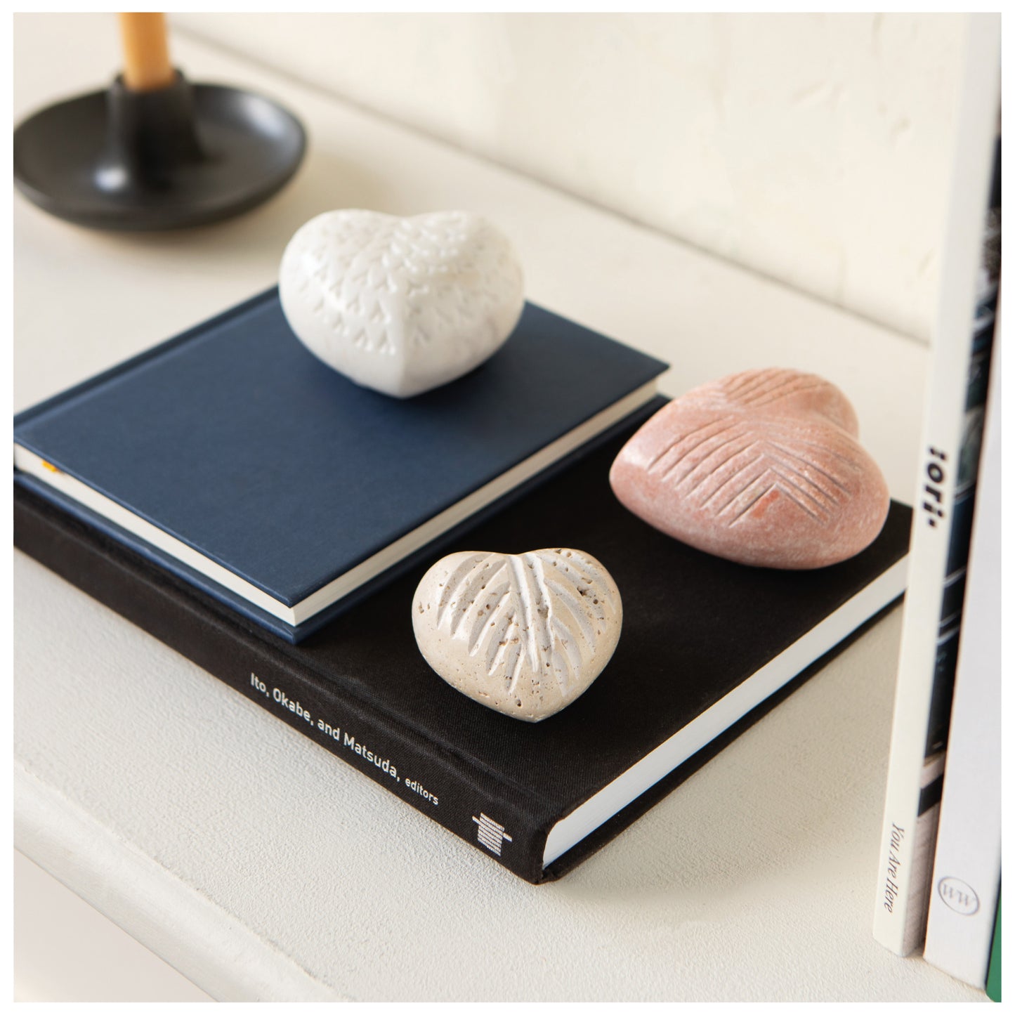 Beige Marble Heart Medium