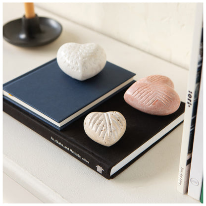 Beige Marble Heart Medium