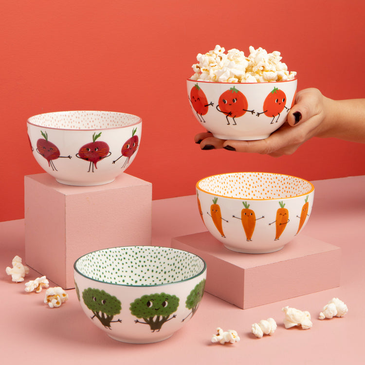 Funny Food Bowls Set of 4 Assorted