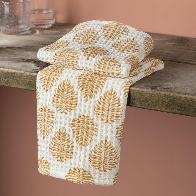 Arbor Block Print Waffle Dishtowel