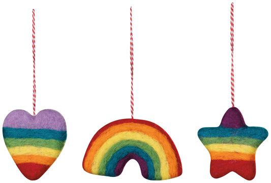 Love is Love Felt Christmas Tree Ornaments - Assorted