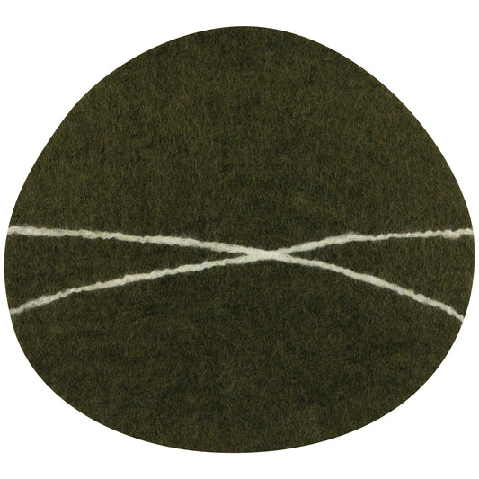 Striato Felt Wool Placemat - Olive Branch