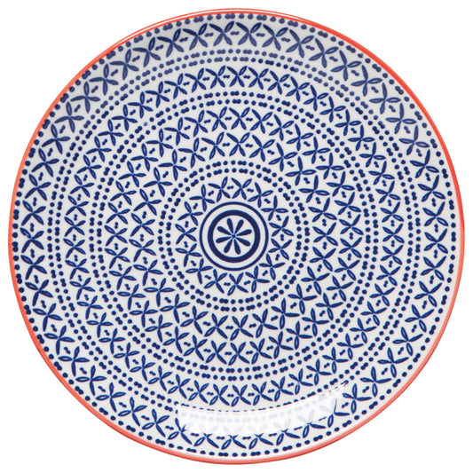Blue Cross Stamped Appetizer Plate 6 inch