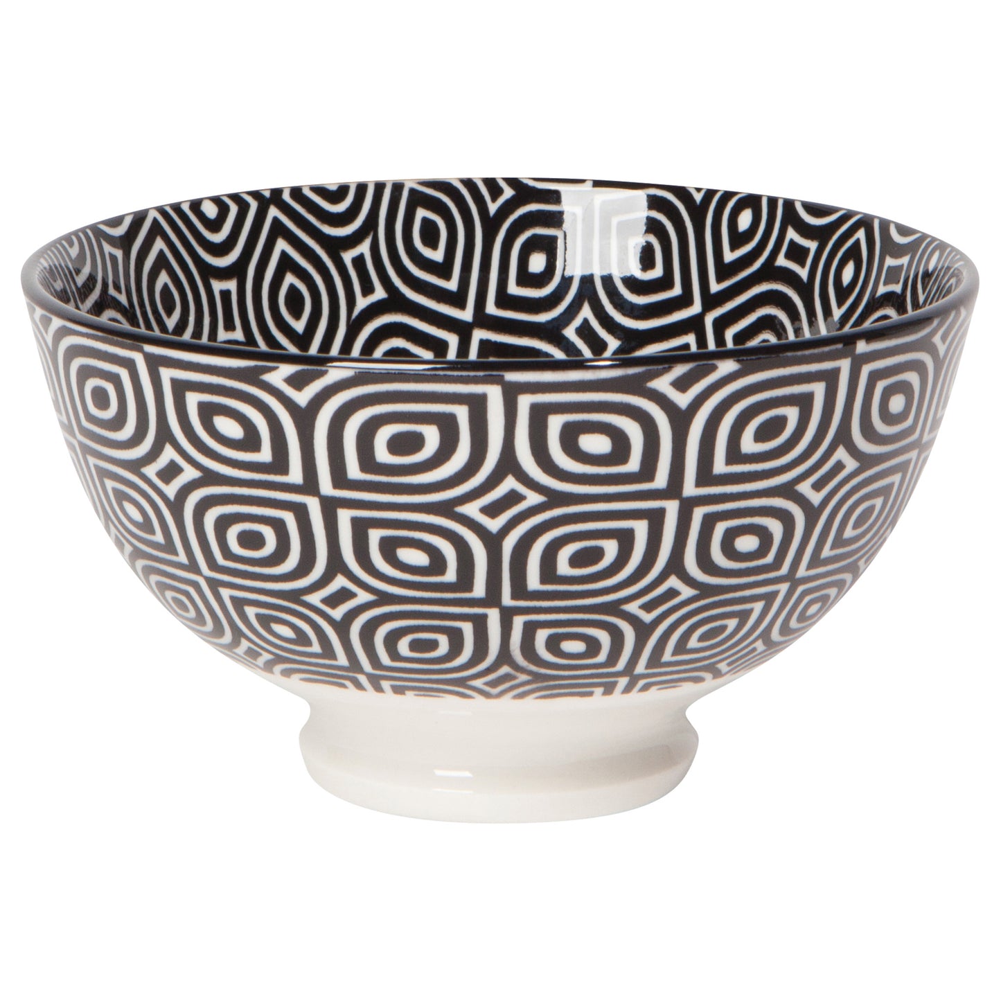 Black Geo Stamped Bowl 4 inch
