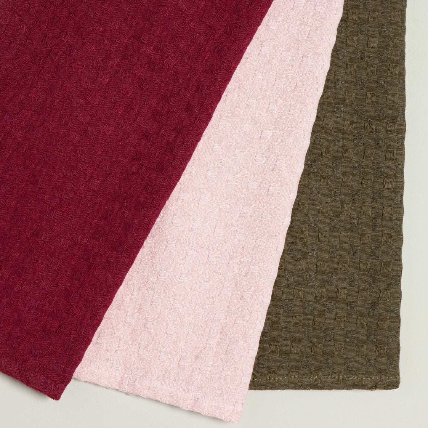 Recycled Cotton Dishcloths in Basket Blush Set of 3