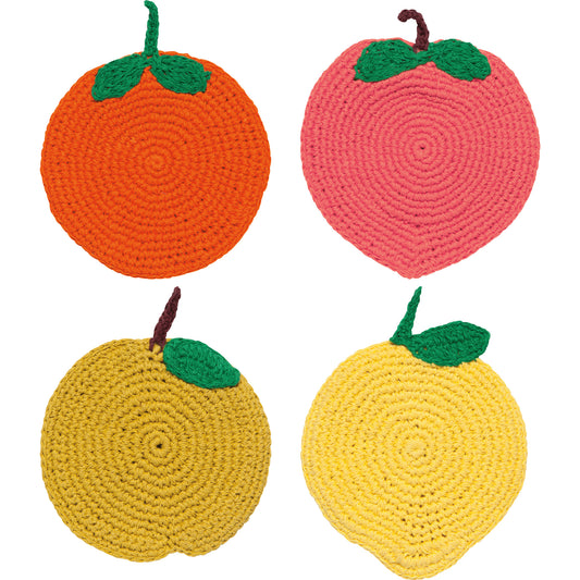 Fruit Crochet Coasters Set of 4 Assorted