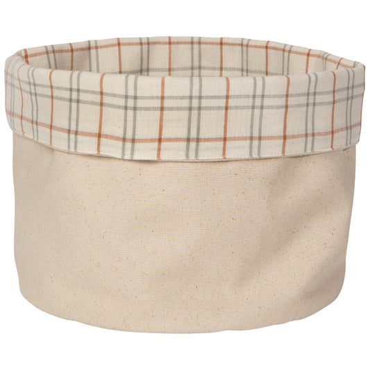 Plaid Canvas Bread Basket