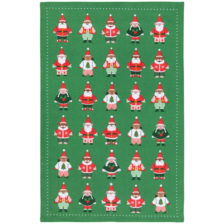 Festive Gnomes Christmas Dishtowel