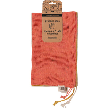 Le Marche Coral Mesh Produce Bags Set of 3