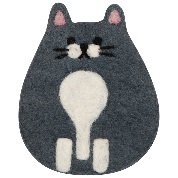 Cat Club Felt Coasters Set of 4 Assorted