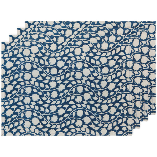 Vinebloom Block Print Placemats Set of 4