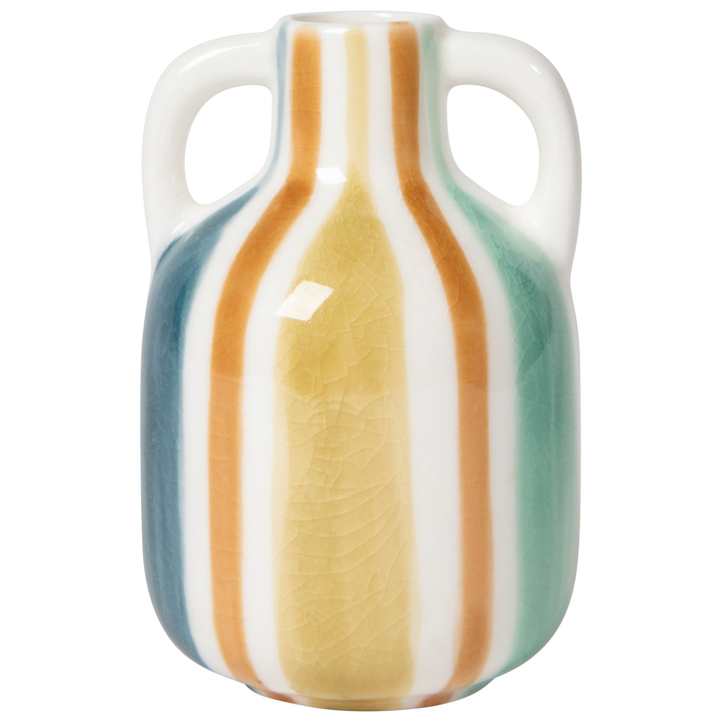 Rustic Stripe Ceramic Bud Vase