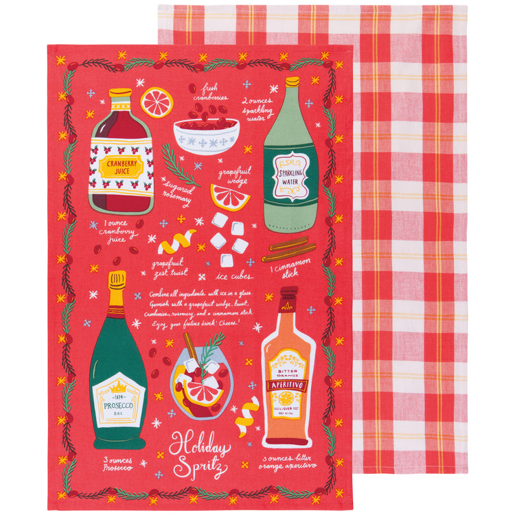 Holiday Spirits Cotton Dishtowels Set of 2