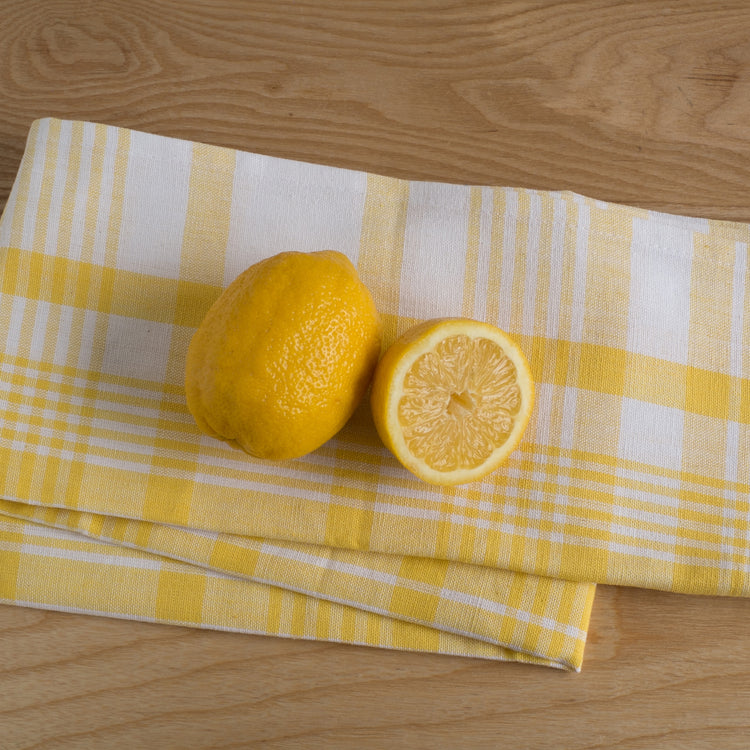 Lemon Yellow Jumbo Dishtowels Set of 3